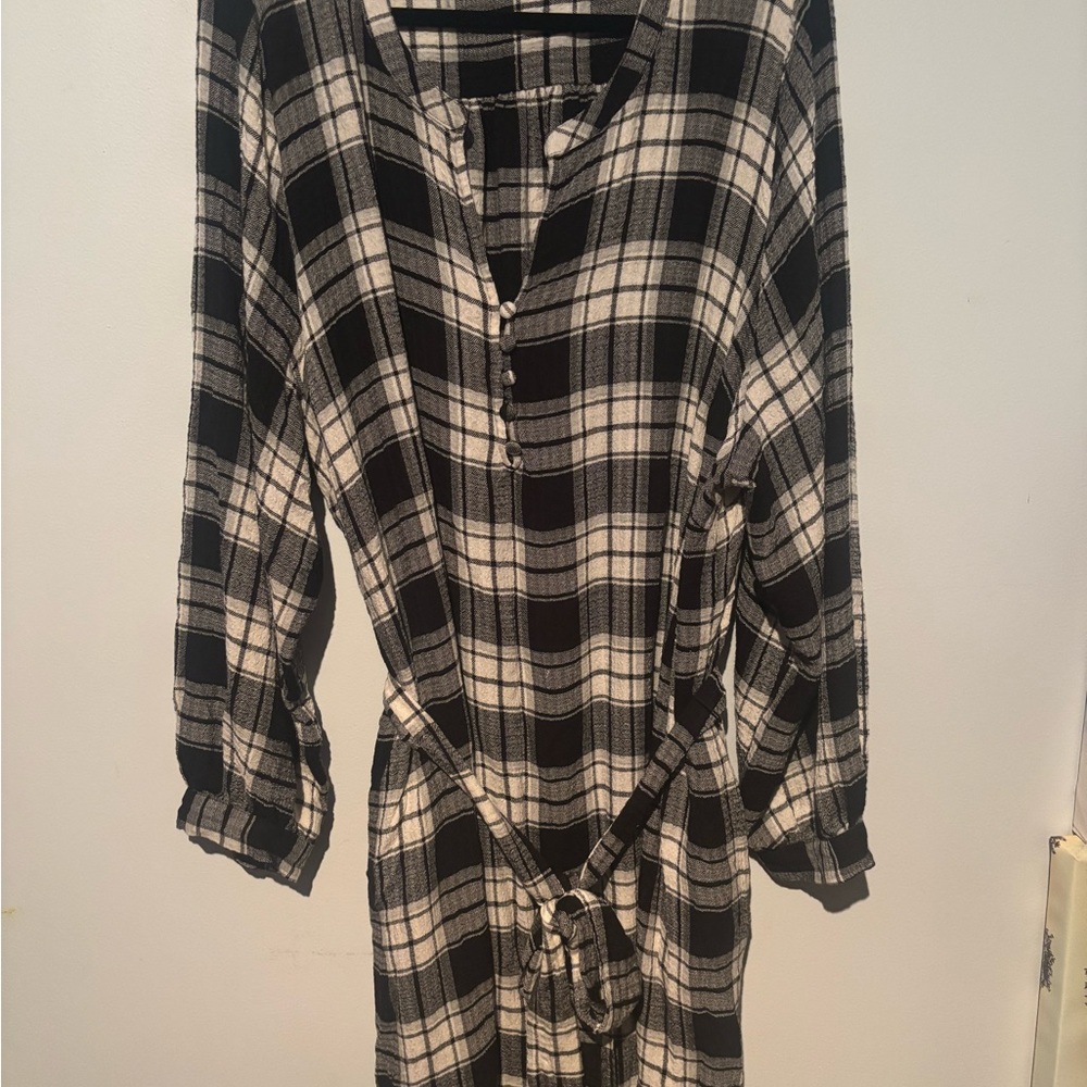 Lane Bryant Black and White Plaid Dress
